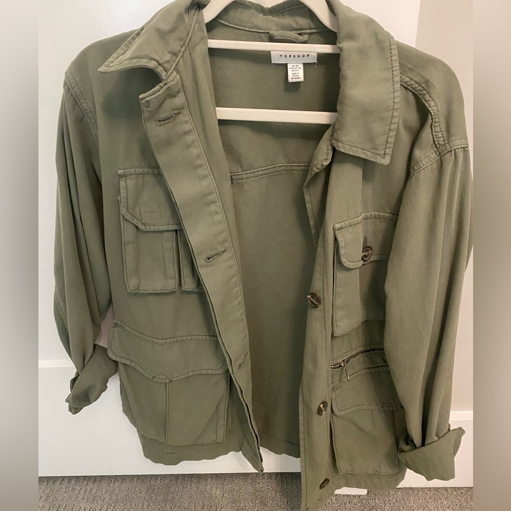 Topshop oversized army green jacket